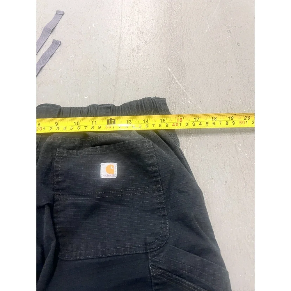 Carhartt Cargo Pants Mens‎ M Tall Black Cotton Ripstop Straight Workwear 32x31